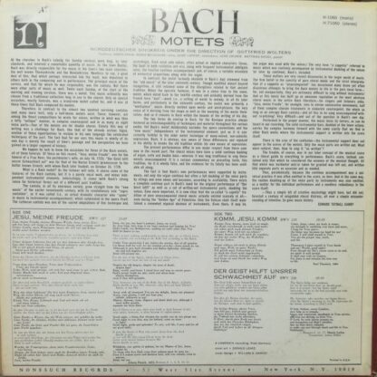 Nonesuch Records H-71060 - Johann Sebastian Bach, Norddeutscher - Image 2