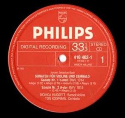 Philips 410 401-1 - Johann Sebastian Bach, Monica Huggett, Ton K - Image 3