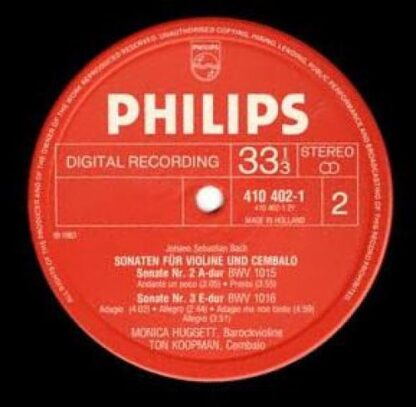Philips 410 401-1 - Johann Sebastian Bach, Monica Huggett, Ton K - Image 4