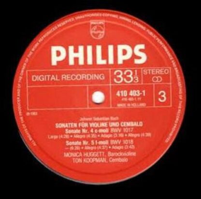 Philips 410 401-1 - Johann Sebastian Bach, Monica Huggett, Ton K - Image 5