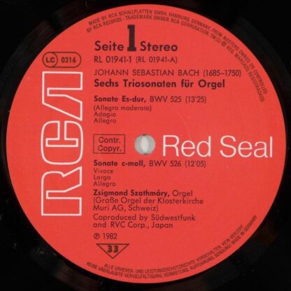 RCA RL 01941 - Johann Sebastian Bach, Zsigmond Szathmáry - Die T - Image 4
