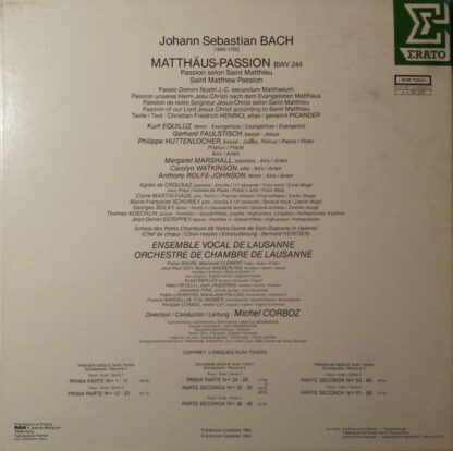 Erato NUM 750553 - Johann Sebastian Bach, Ensemble Vocal De Laus - Image 2