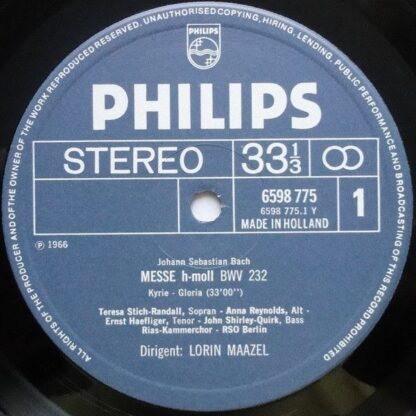 Philips 6747 438 - Johann Sebastian Bach, Teresa Stich-Randall, - Image 3