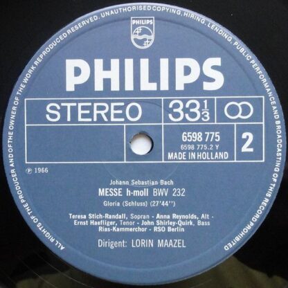 Philips 6747 438 - Johann Sebastian Bach, Teresa Stich-Randall, - Image 4