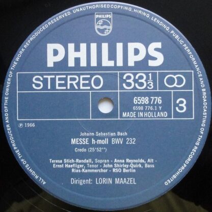 Philips 6747 438 - Johann Sebastian Bach, Teresa Stich-Randall, - Image 5