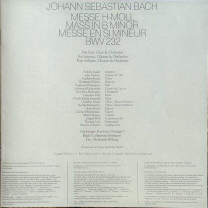 CBS Masterworks 79307 - Johann Sebastian Bach, Bachcollegium Stu - Image 3