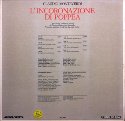 Fonit Cetra LMA 3008 - Claudio Monteverdi, Il Complesso Barocco, - Image 2
