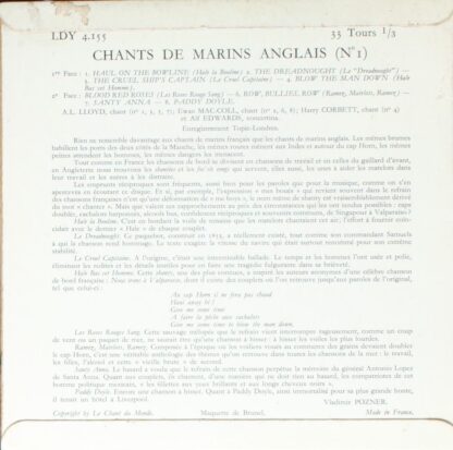 Le Chant Du Monde LDY - 4155 - Various - Chants De Marins Anglai - Image 2