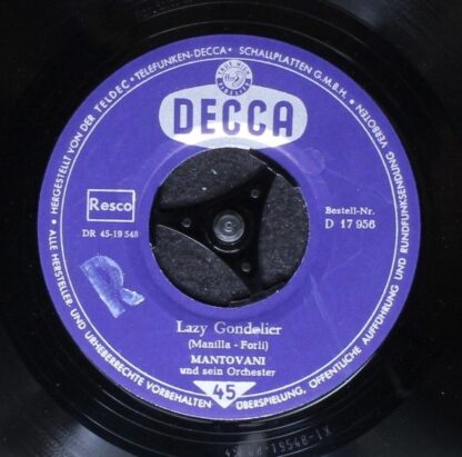 DECCA D 17 956 - Mantovani And His Orchestra - Lazy Gondolier - Image 3
