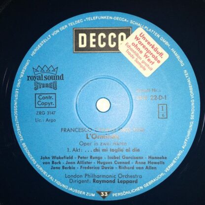 DECCA SKH 22-D/1-3 - Francesco Cavalli, London Philharmonic Orch - Image 3