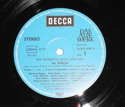 DECCA SAWD 9987/88-B - Francesco Cavalli, Janet Baker, Glyndebou - Image 4