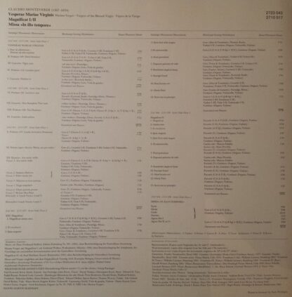 Archiv Produktion 2723 043 - Claudio Monteverdi - Vêpres de la V - Image 4