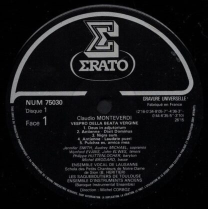 Erato 750292 - Claudio Monteverdi, Ensemble Vocal De Lausanne, L - Image 3