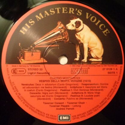 His Master's Voice Digital 27 0129 3 - Claudio Monteverdi, Taver - Image 3