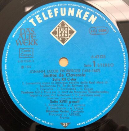 Telefunken 6.42125 AW - Johann Jakob Froberger, Blandine Verlet - Image 5
