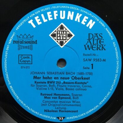 Telefunken SAW 9583-M - Johann Sebastian Bach, Concentus Musicus - Image 12