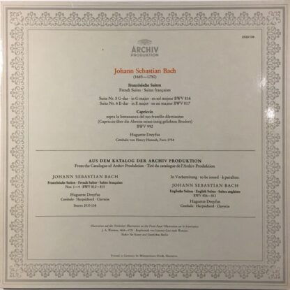 Archiv Produktion 2533 139 - Johann Sebastian Bach, Huguette Dre - Image 2