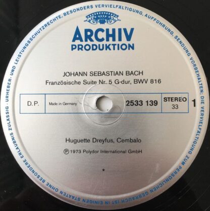 Archiv Produktion 2533 139 - Johann Sebastian Bach, Huguette Dre - Image 3