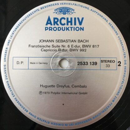 Archiv Produktion 2533 139 - Johann Sebastian Bach, Huguette Dre - Image 4