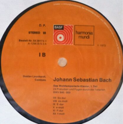 BASF 59 29173-1 - Johann Sebastian Bach, Gustav Leonhardt - Das - Image 5