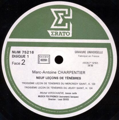 Erato NUM 75215 - Marc Antoine Charpentier, Musica Polyphonica, - Image 4