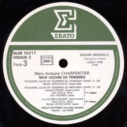 Erato NUM 75215 - Marc Antoine Charpentier, Musica Polyphonica, - Image 5
