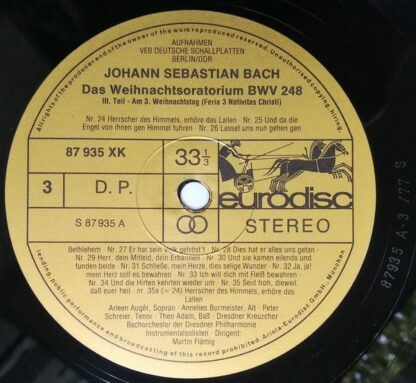 Eurodisc 87 937 XGK - Johann Sebastian Bach, Arleen Auger, Annel - Image 14
