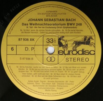 Eurodisc 87 937 XGK - Johann Sebastian Bach, Arleen Auger, Annel - Image 17