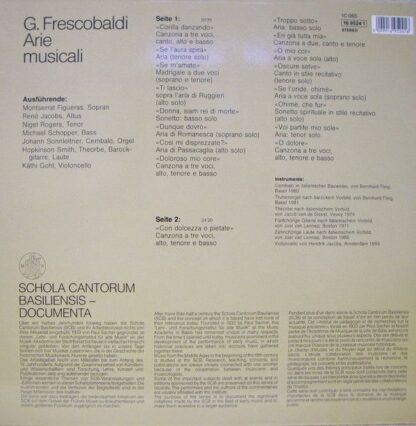 Deutsche Harmonia Mundi 1C 065 16 9524 1 - Girolamo Frescobaldi, - Image 2