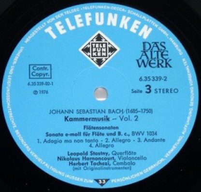 Telefunken 6.35339 EX - Johann Sebastian Bach, Nikolaus Harnonco - Image 7