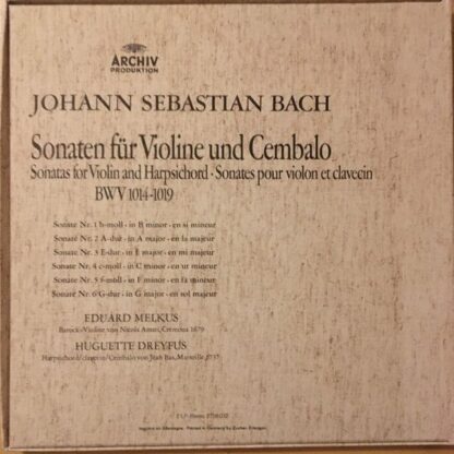 Archiv Produktion 2708 032 - Johann Sebastian Bach, Eduard Melku - Image 2