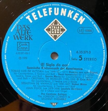 Telefunken 6.35371 FK - Pro Cantione Antiqua - El Siglo De Oro - Image 8