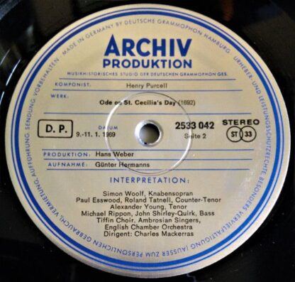 Archiv Produktion 2533 042 - Henry Purcell, Simon Woolf, Paul Es - Image 5