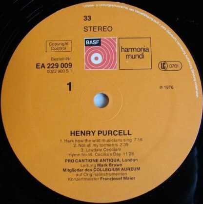 BASF EA 229 009 - Henry Purcell, Pro Cantione Antiqua, Mark Brow - Image 3