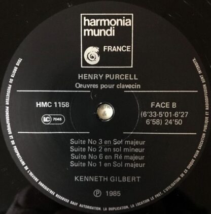 harmonia mundi France HMC 1158 - Henry Purcell, Kenneth Gilbert - Image 4