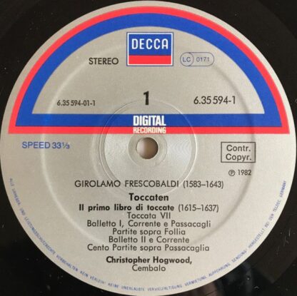 DECCA 6.35594 - Girolamo Frescobaldi, Christopher Hogwood - Tocc - Image 6