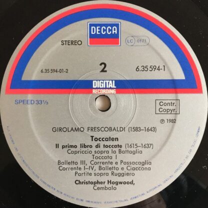 DECCA 6.35594 - Girolamo Frescobaldi, Christopher Hogwood - Tocc - Image 7