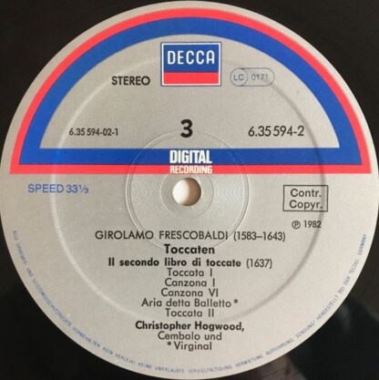 DECCA 6.35594 - Girolamo Frescobaldi, Christopher Hogwood - Tocc - Image 8