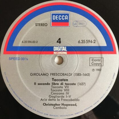 DECCA 6.35594 - Girolamo Frescobaldi, Christopher Hogwood - Tocc - Image 9