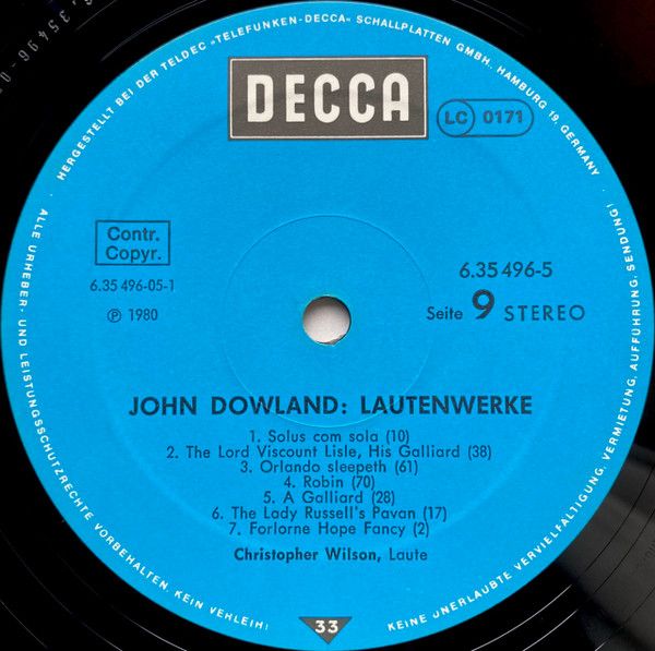 DECCA 6.35496 GX - John Dowland, Anthony Rooley, Anthony Bailes, - Image 6
