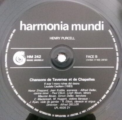 Harmonia Mundi HM 242 - Henry Purcell, Deller Consort, Alfred De - Image 6