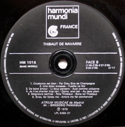 harmonia mundi France HM 1016 - Thibault IV, Roi De Navarre, Atr - Image 4