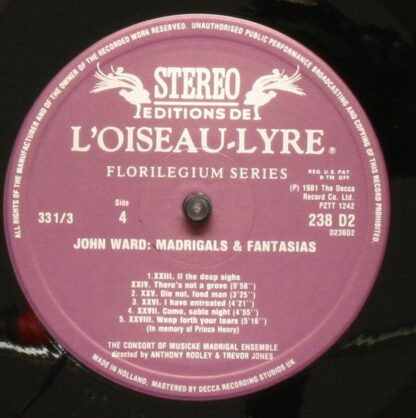 L'Oiseau-Lyre D238D2 - John Ward (5), The Consort Of Musicke - M - Image 8