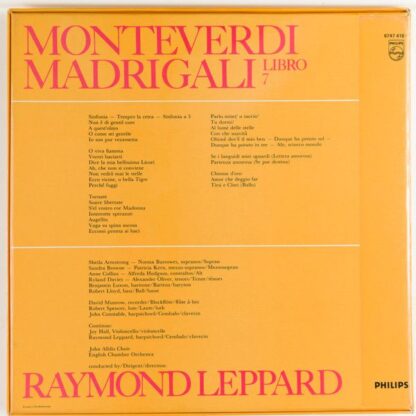 Philips 6747 416 - Claudio Monteverdi, Raymond Leppard - Madriga - Image 2