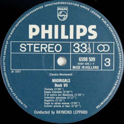 Philips 6747 416 - Claudio Monteverdi, Raymond Leppard - Madriga - Image 5