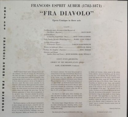 Urania Records (3) URLP 204 - Daniel-Francois-Esprit Auber, Chor - Image 2