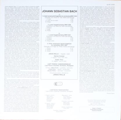 Hungaroton SLPD 12723 - Johann Sebastian Bach, Kálmán Kostyál, J - Image 2
