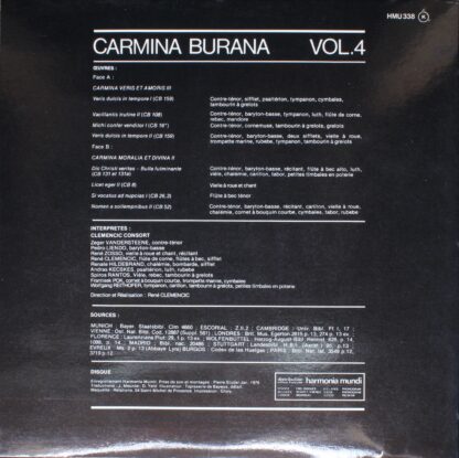 Harmonia Mundi HMU 338 - Clemencic Consort, René Clemencic - Car - Image 2