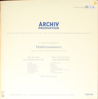 Archiv Produktion 13 031 AP - Santino Garsi Da Parma, Hans Neusi