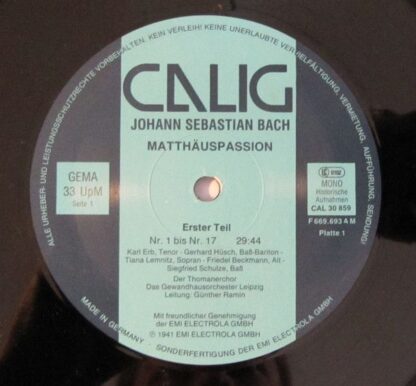 Calig CAL 30 859 / 60 - Johann Sebastian Bach - Matthäuspassion - Image 5